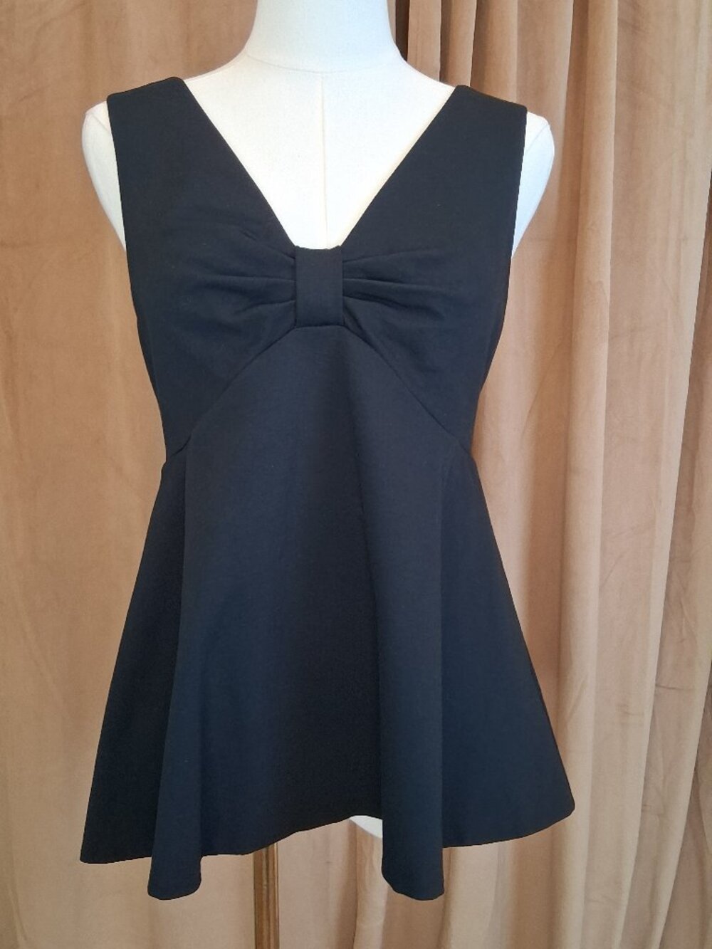 Kate Spade Ponte Bow-Knot Sleeveless Peplum Top Size 6